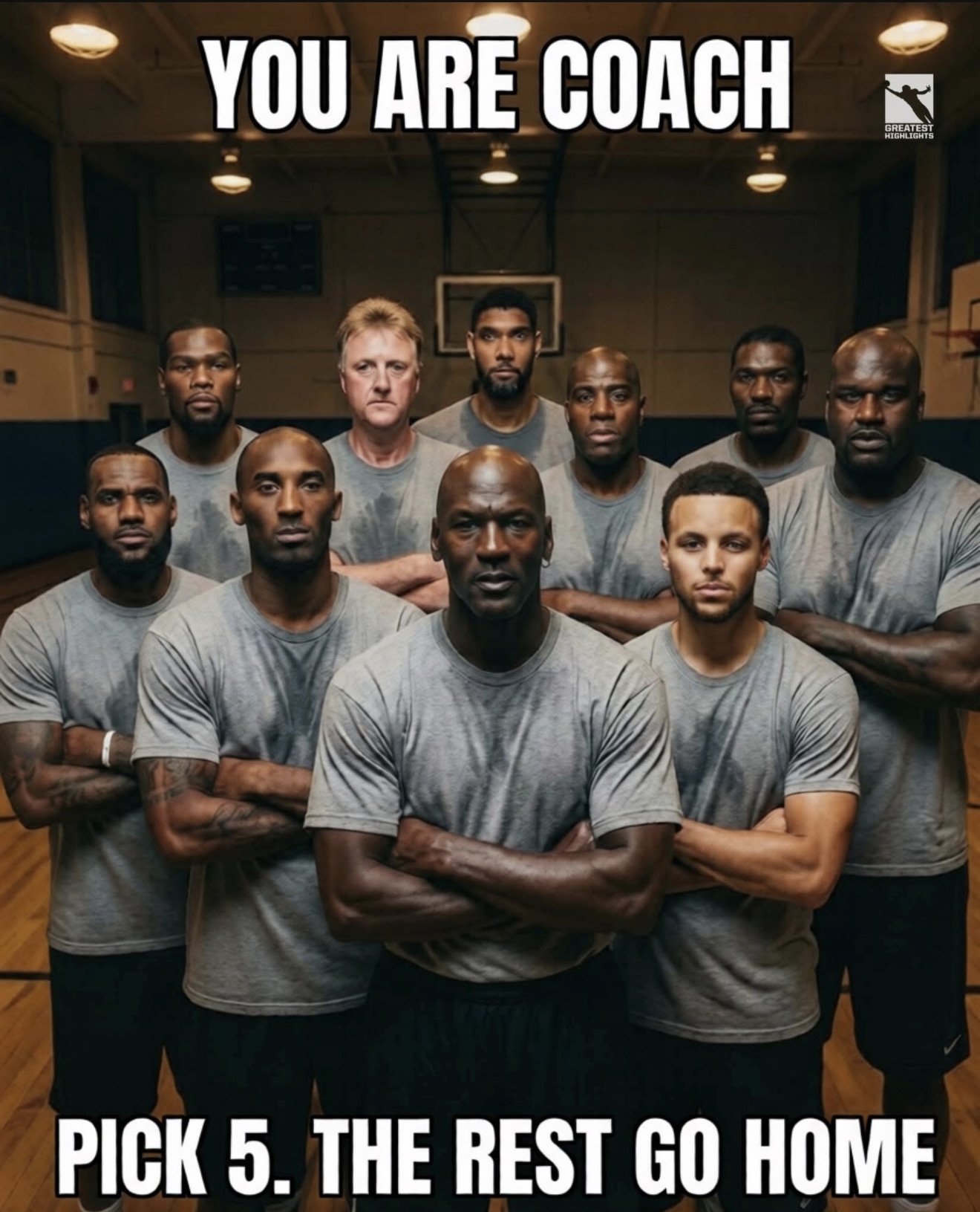 You are coach. Pick 5. The rest go home.